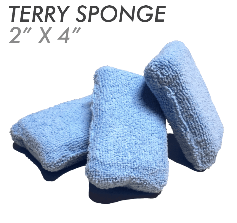 Blue Microfiber Terry Detailing Sponge Applicator (2 X 4)