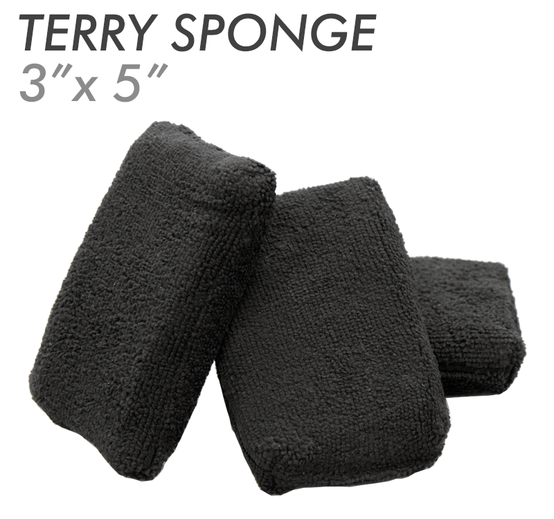 Black 3 X 5 Terry Sponge Applicator Pad