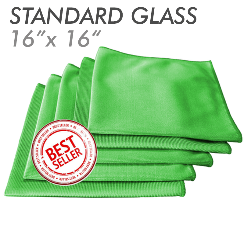 Green 16 X 16 Microfiber Glass And Window Towel